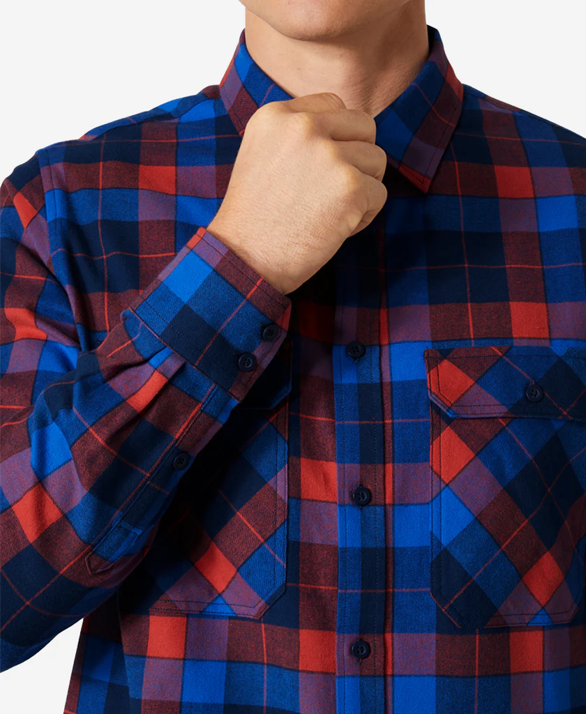 LOKKA ORGANIC FLANNEL LS SHIRT, Poppy Red