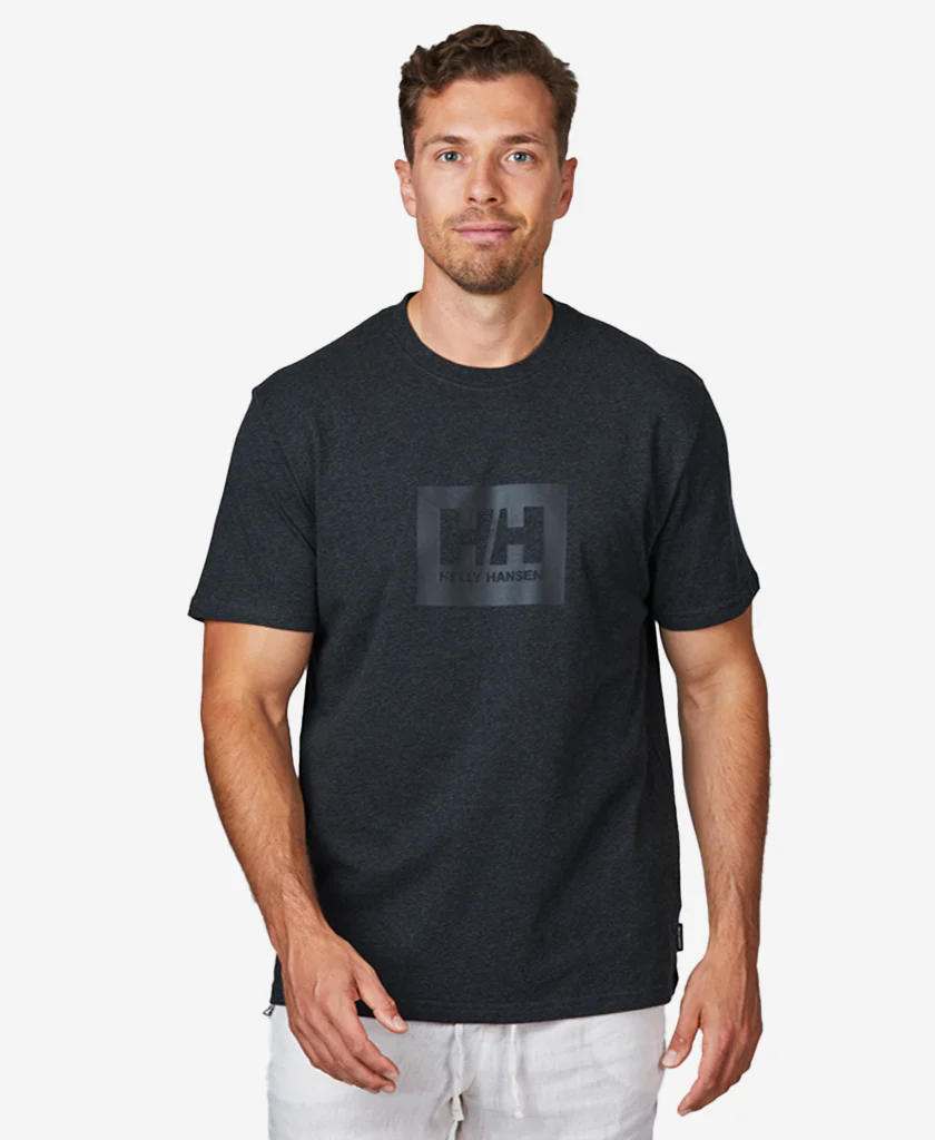 HH BOX T-SHIRT, Ebony Melange
