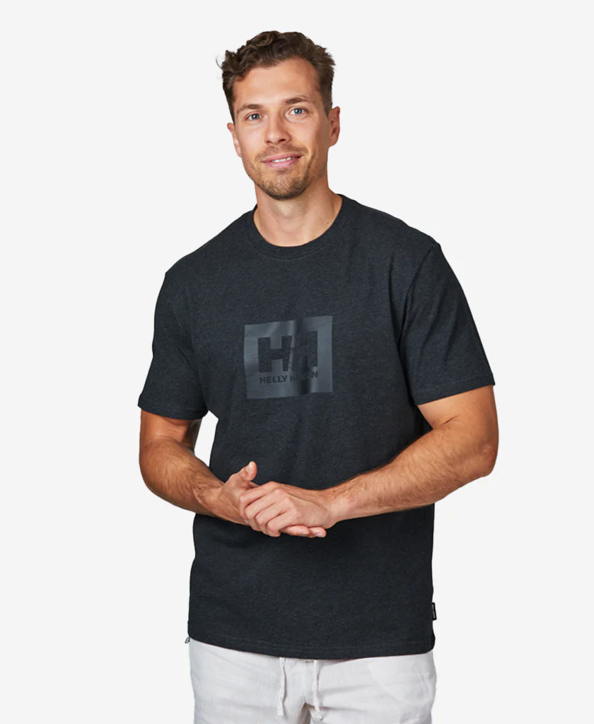 HH BOX T-SHIRT, Ebony Melange