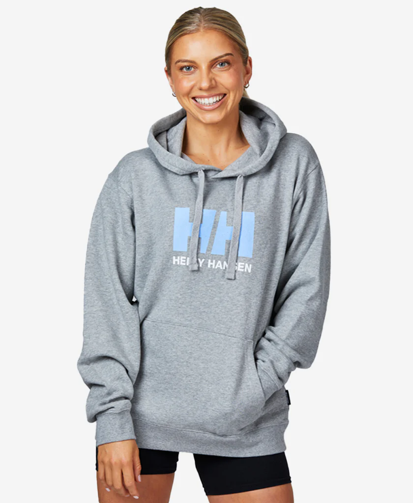 W HH LOGO HOODED FLEECE, Grey Melange