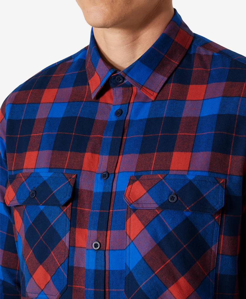 LOKKA ORGANIC FLANNEL LS SHIRT, Poppy Red