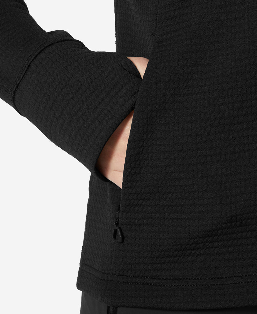 W EVOLVED AIR HOODED MIDLAYER, Black