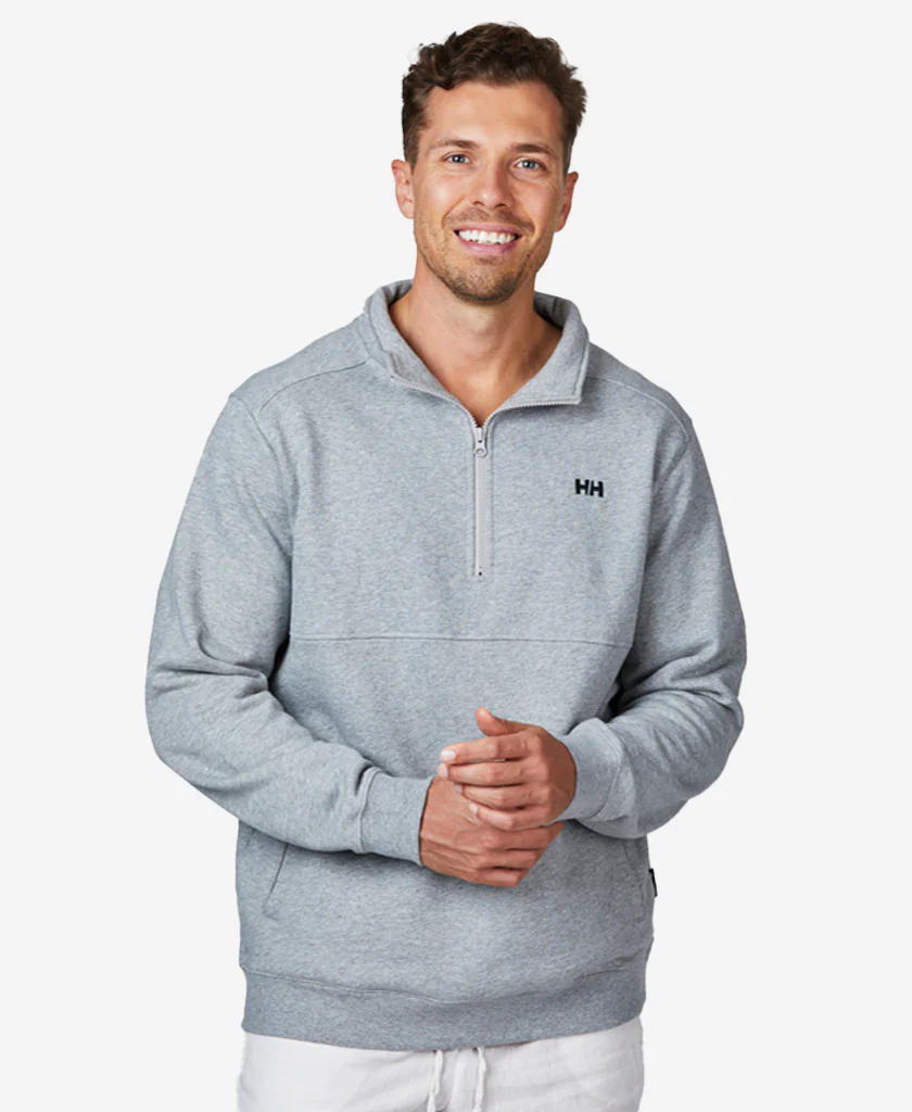 HALF ZIP FLEECE, Grey Melange