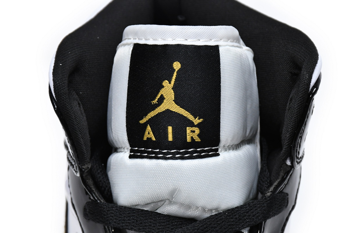Air Jordan 1 Mid SE Black Gold Patent Leather 852542-007