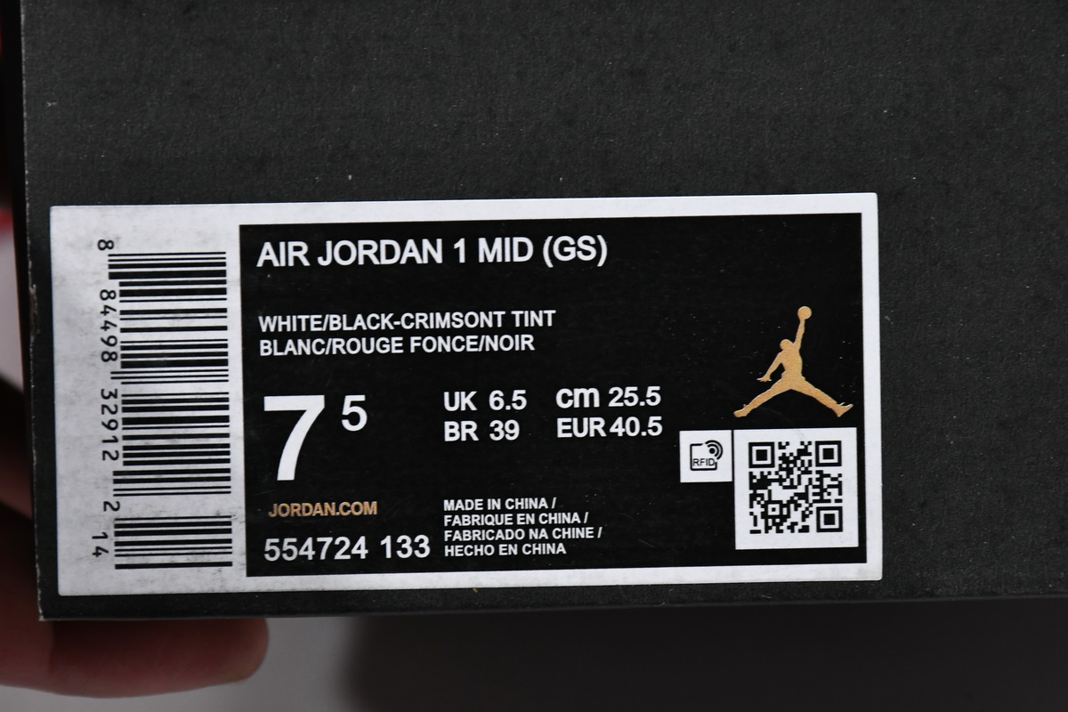 Air Jordan 1 Mid Crimson Tint 554724-133