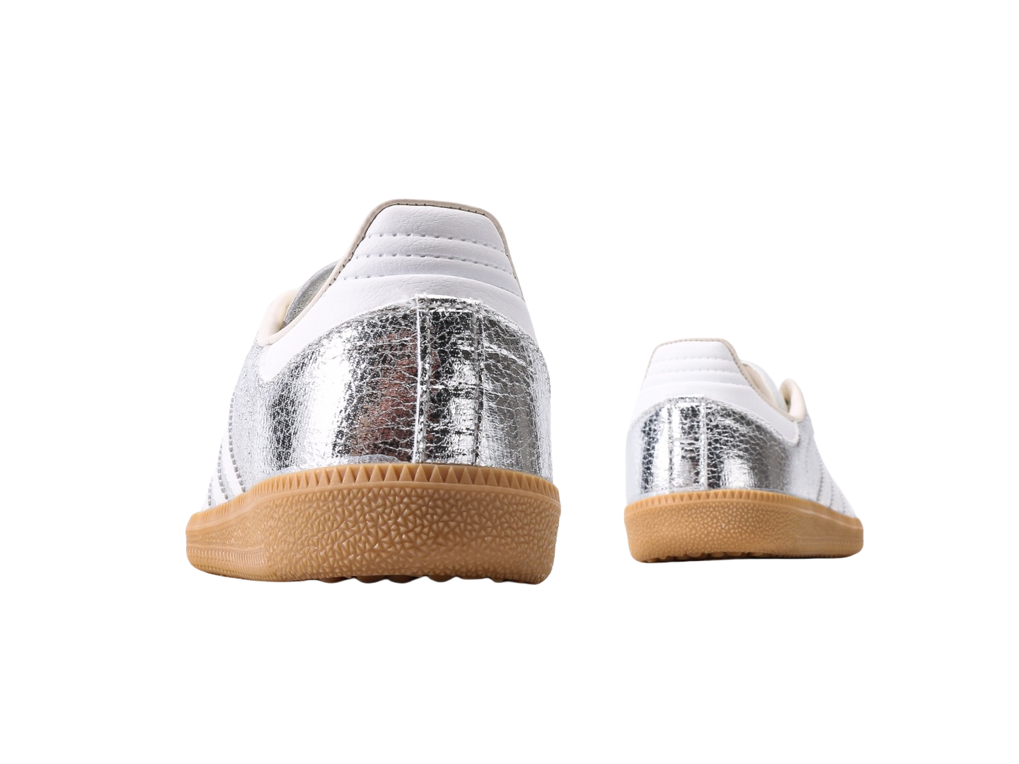 Adidas Samba OG Silver Metallic Cracked Leather JR0035