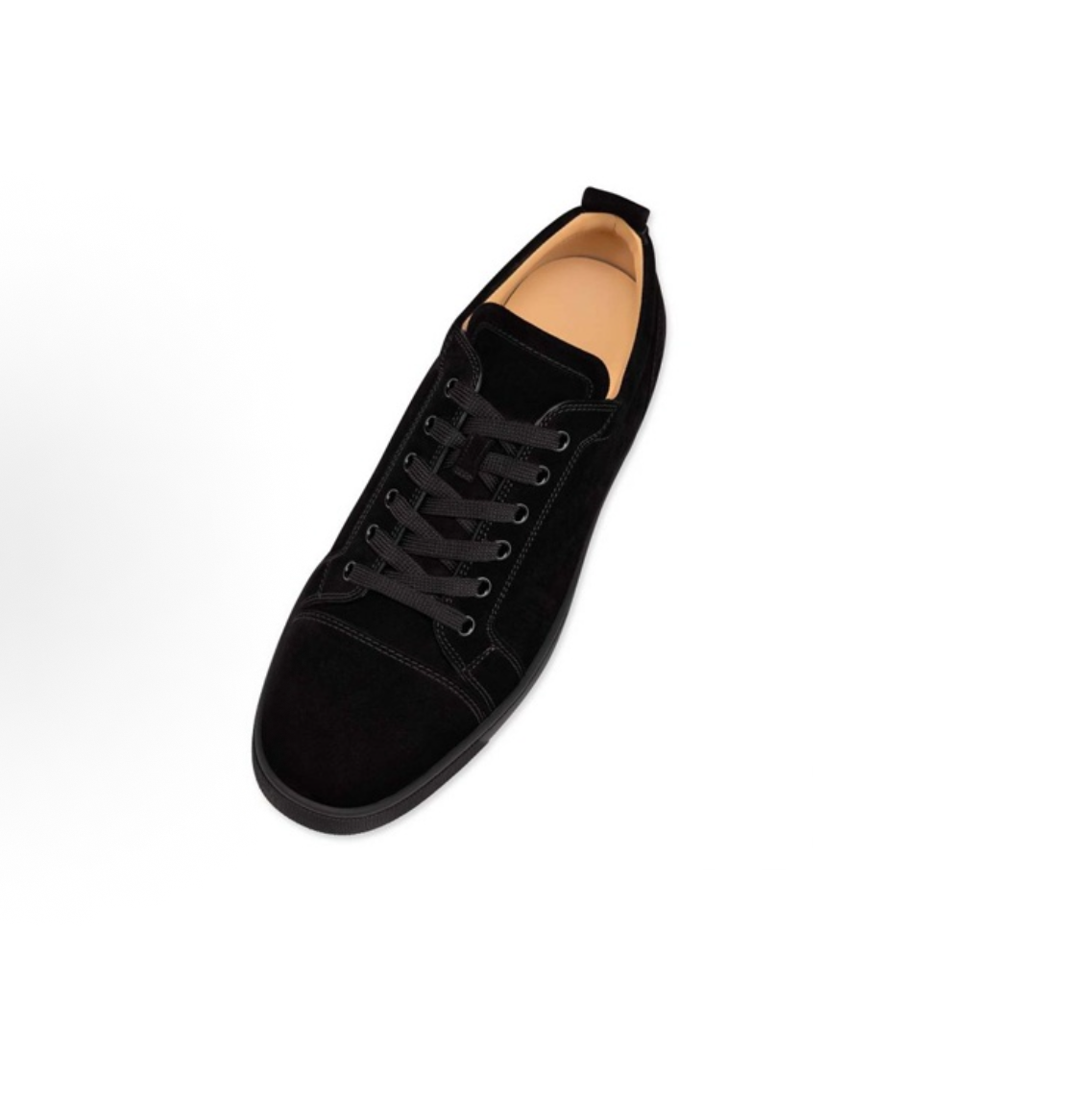Lubotin Suede Round Toe Lace-Up Low-Top Sneakers 3170052B074