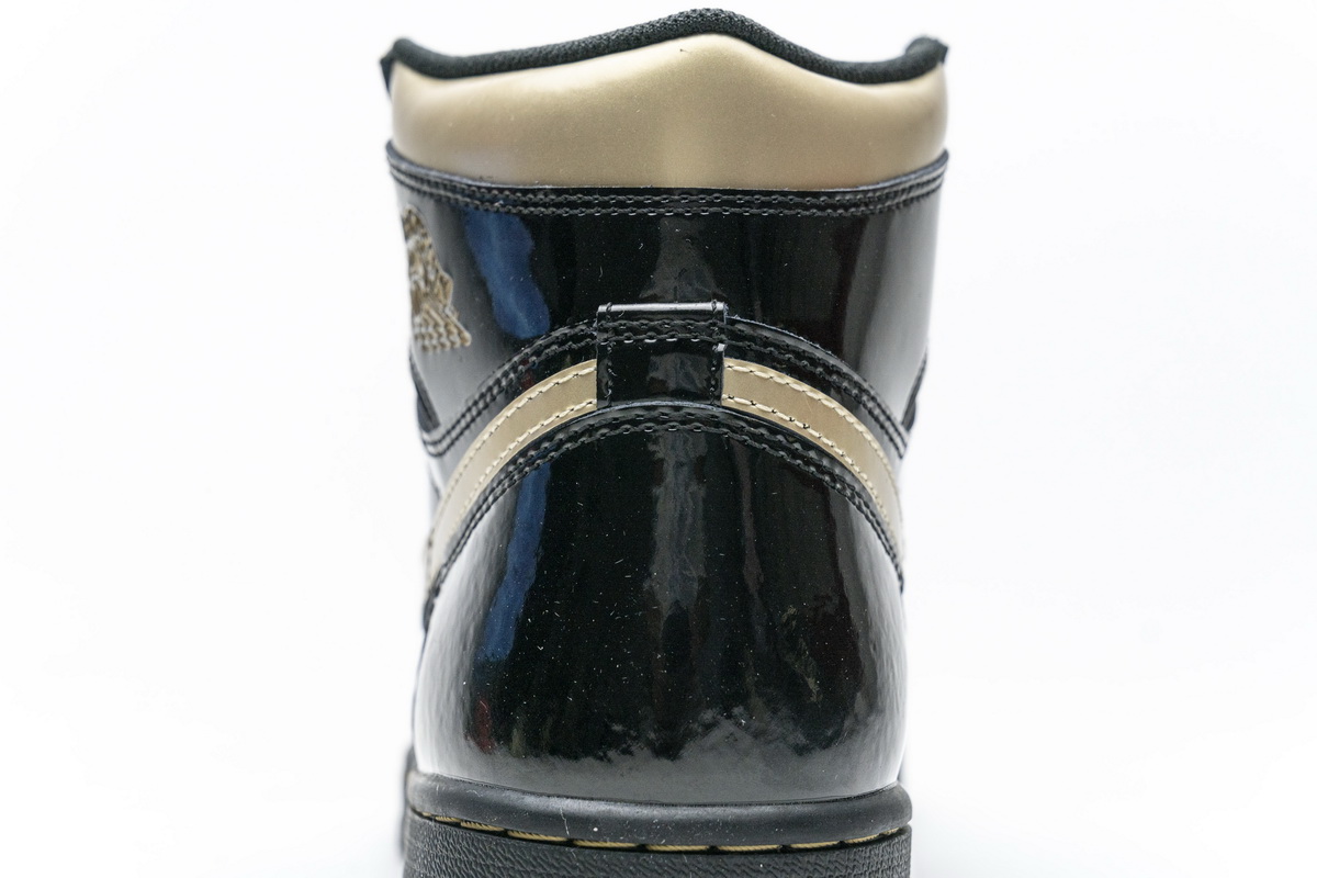 DG  Air Jordan 1 High OG Patent Black Metallic Gold  555088-032