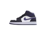 Jordan 1 Mid White Black Purple 554724-095