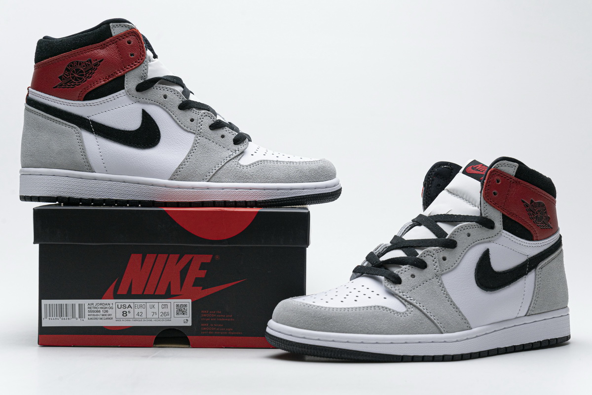 Air Jordan 1 High Smoke Grey Red  555088-126