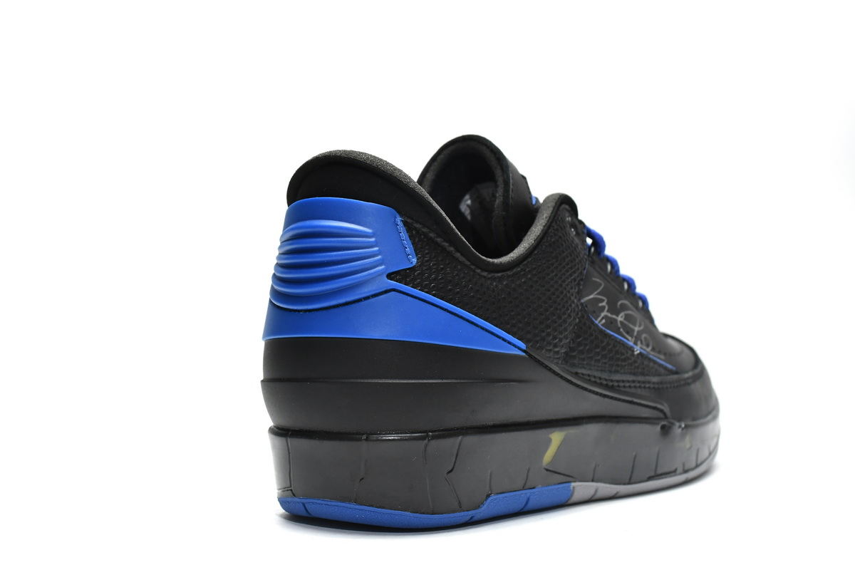 Off White x Air Jordan 2 Retro Low SP Black and Varsity Royal DJ4375-004