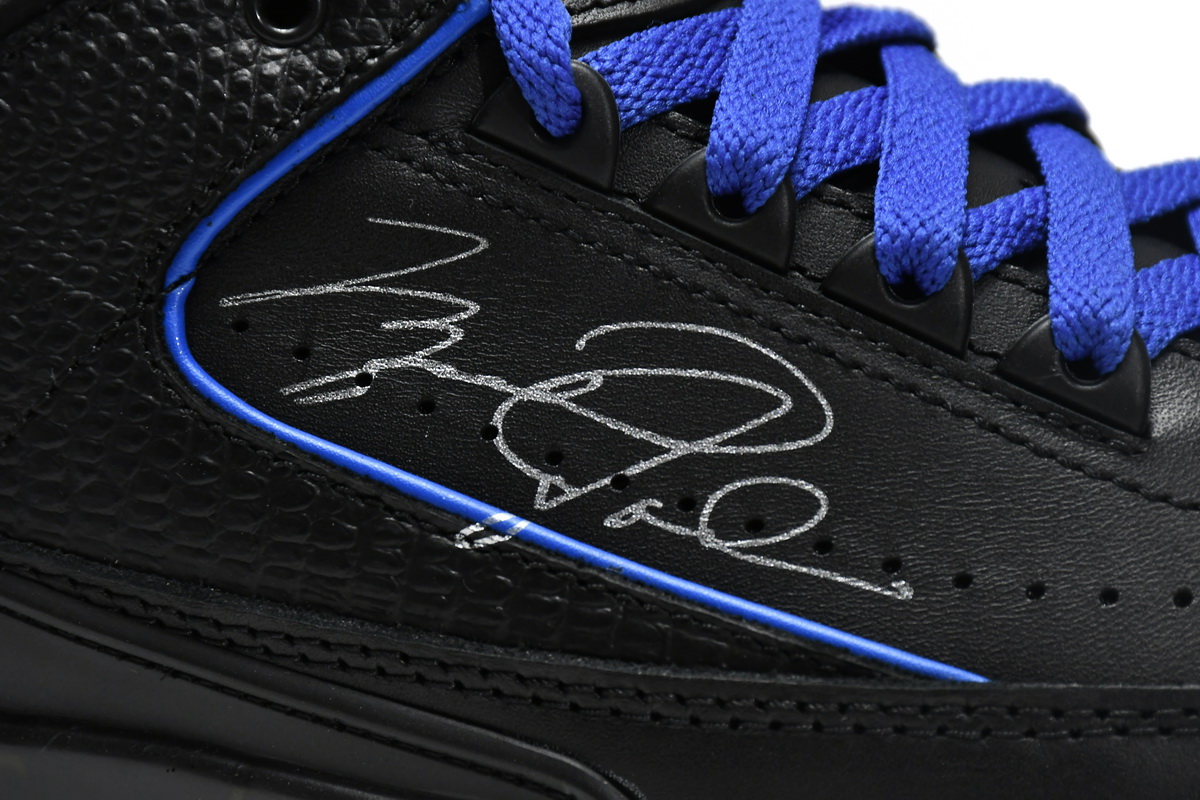 Off White x Air Jordan 2 Retro Low SP Black and Varsity Royal DJ4375-004