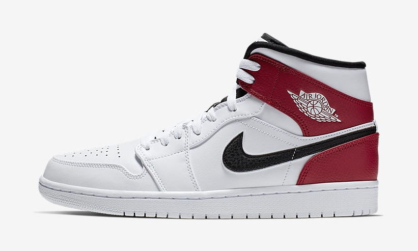 Air Jordan 1 Mid White Black Gym Red 554725-116