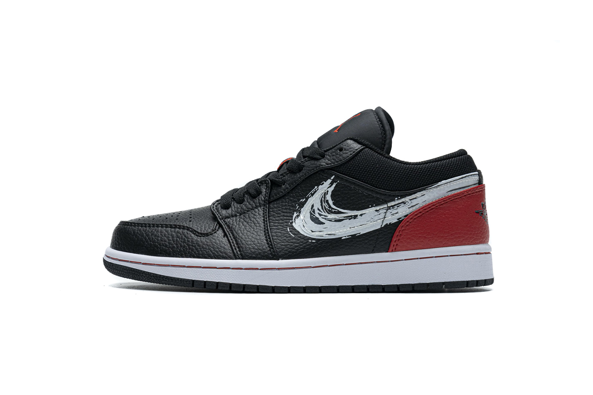 Air Jordan 1 Low Brushstroke Swoosh   DA4659-001