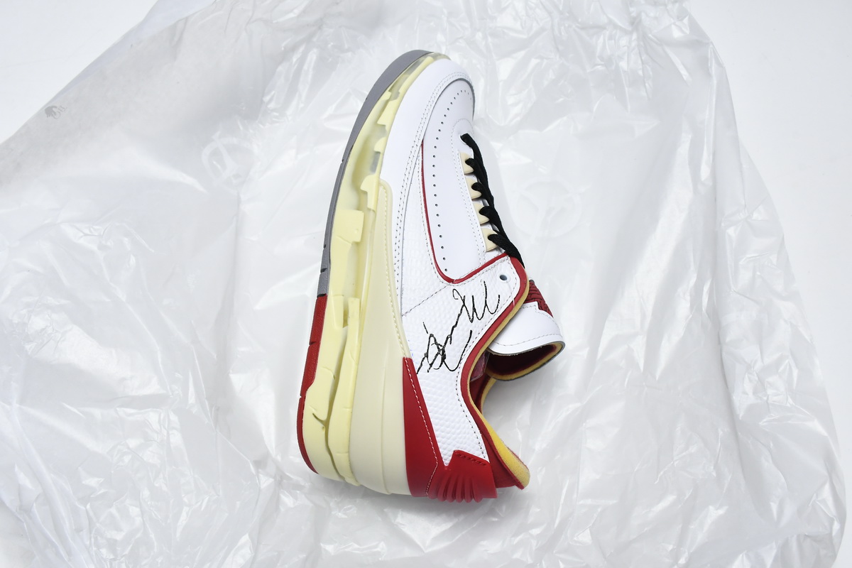 Off White x Air Jordan 2 Retro Low SP White and Varsity Red DJ4375-106