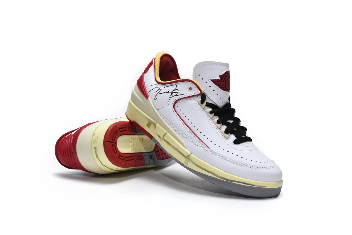 Off White x Air Jordan 2 Retro Low SP White and Varsity Red DJ4375-106