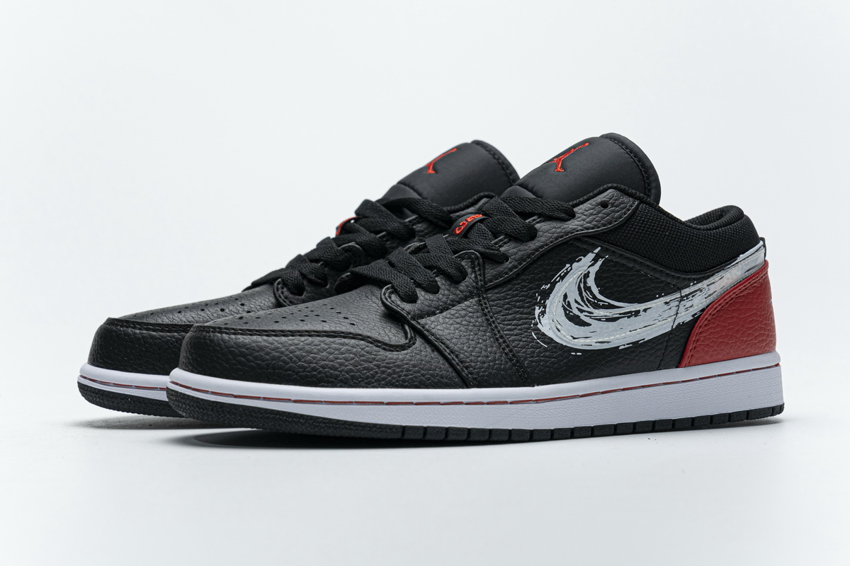 Air Jordan 1 Low Brushstroke Swoosh   DA4659-001
