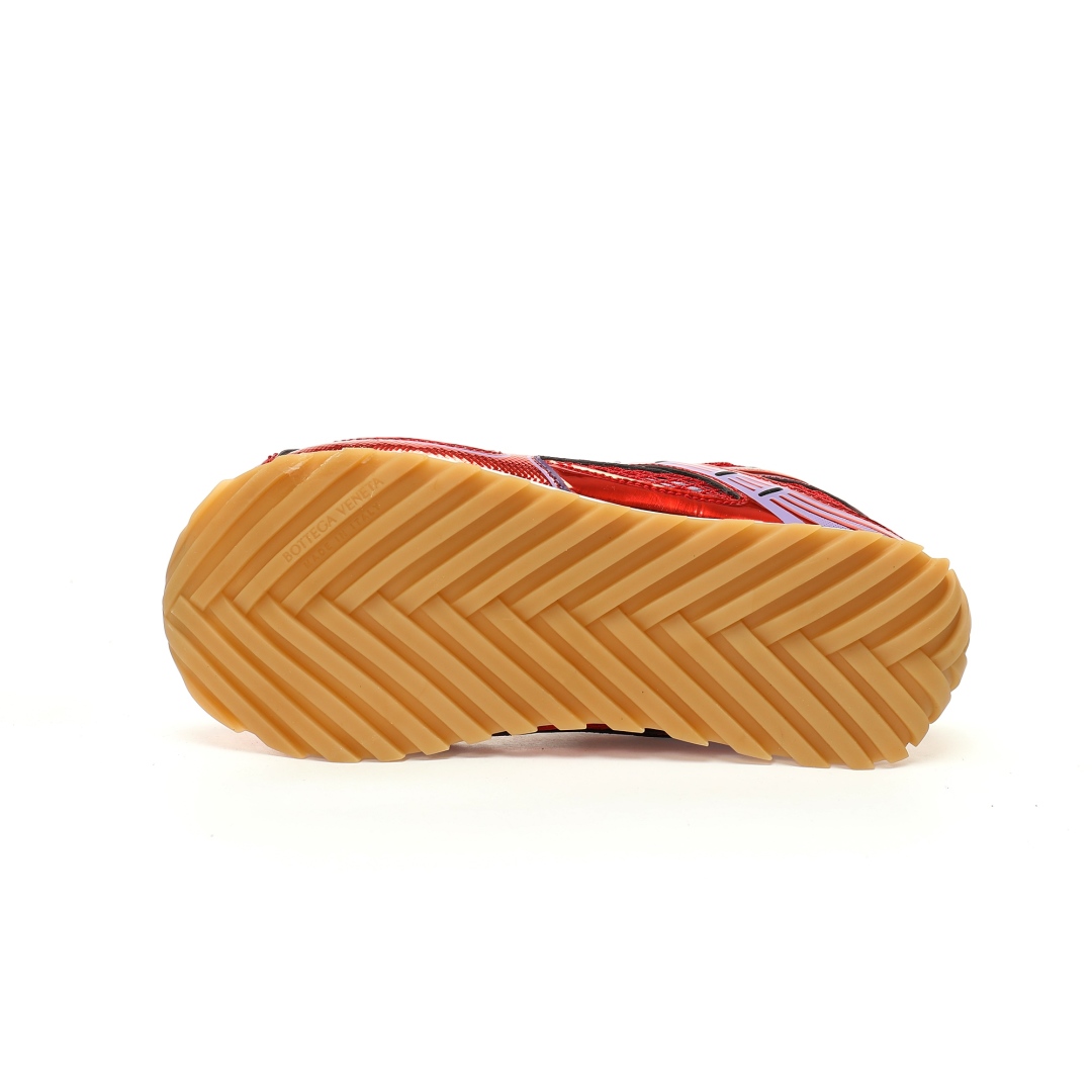 Bottega Veneta Orbit Lace-up Low Sneakers Metal Red Wisteria 755915v2x405851