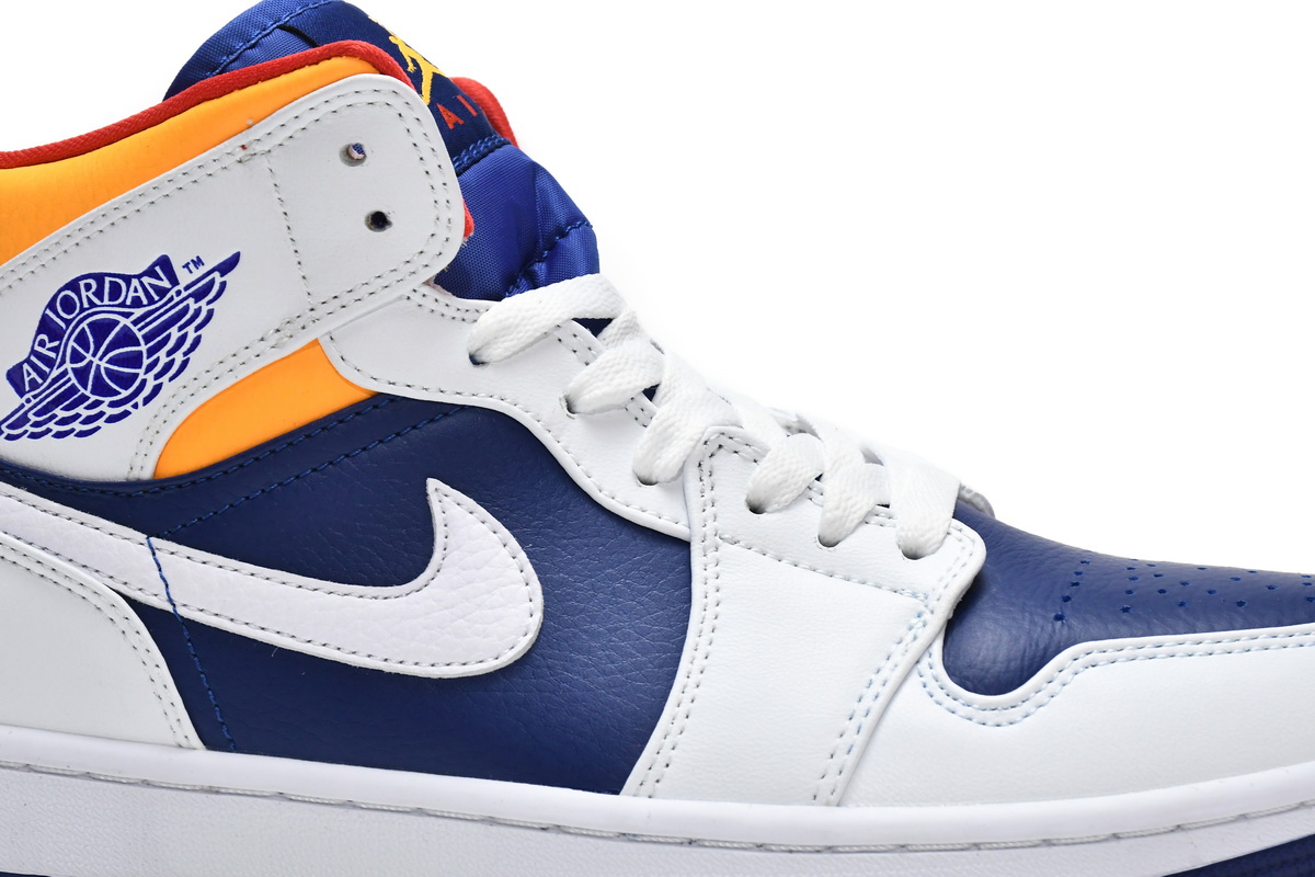 Air Jordan 1 Mid White Deep Royal Blue 554724-131