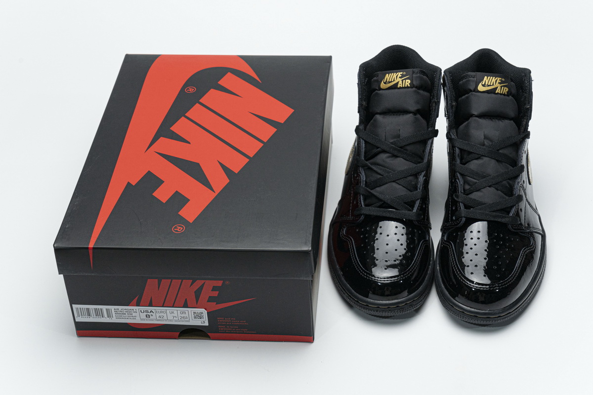 Air Jordan 1 High OG Patent Black Metallic Gold  555088-032