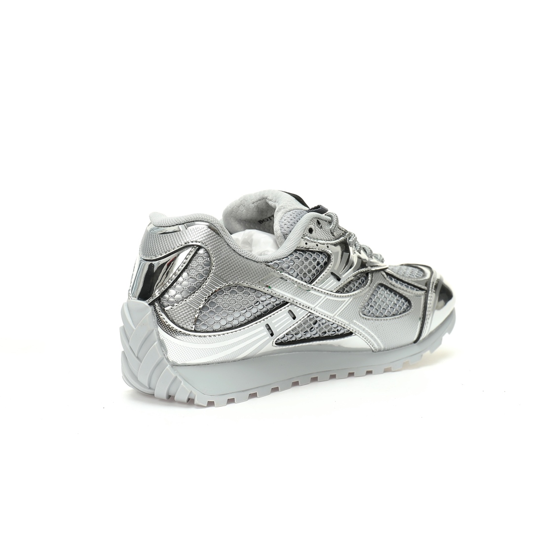 Bottega Veneta Orbit Lace-up Low Sneakers Silver 741357v4v511414