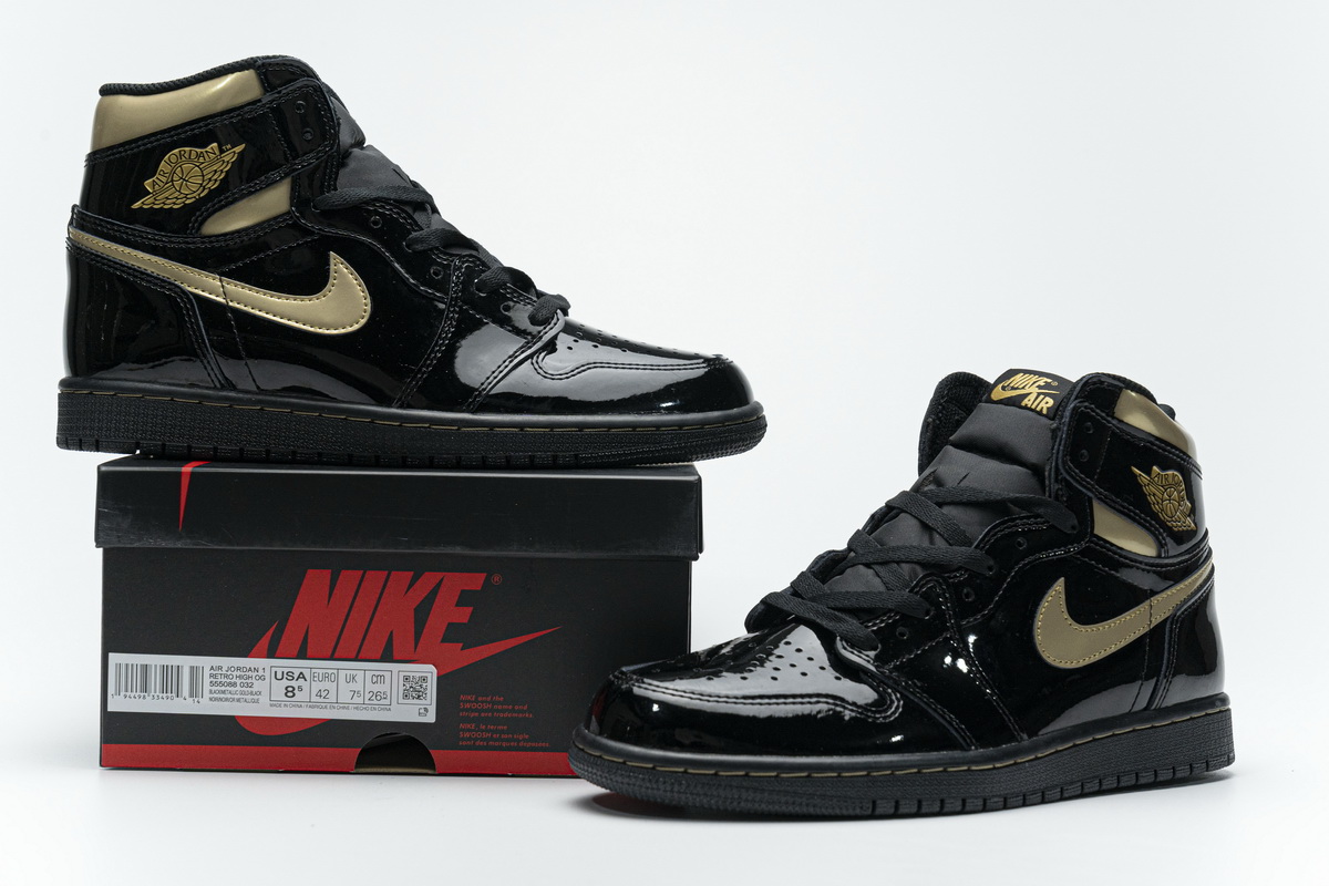 Air Jordan 1 High OG Patent Black Metallic Gold  555088-032