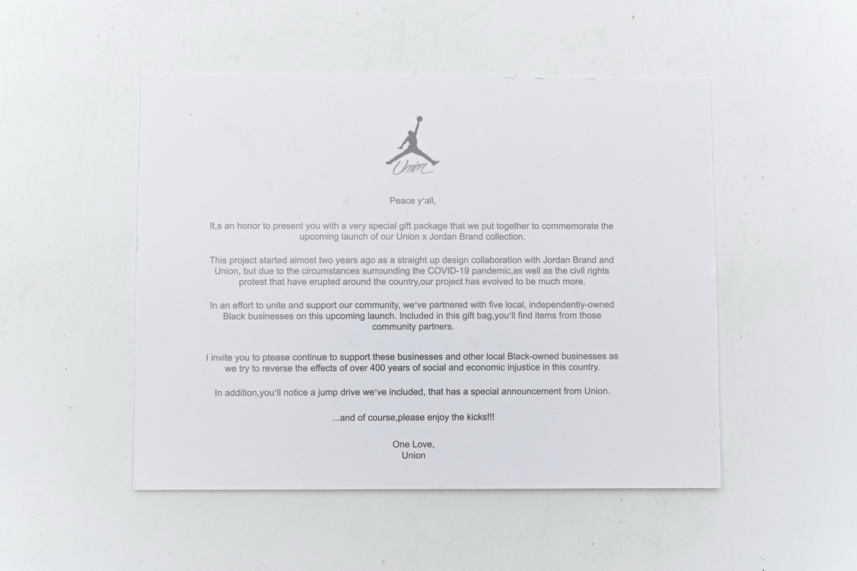 Union LA x Air Jordan 4 Retro SP Off Noir Black DC9533-001