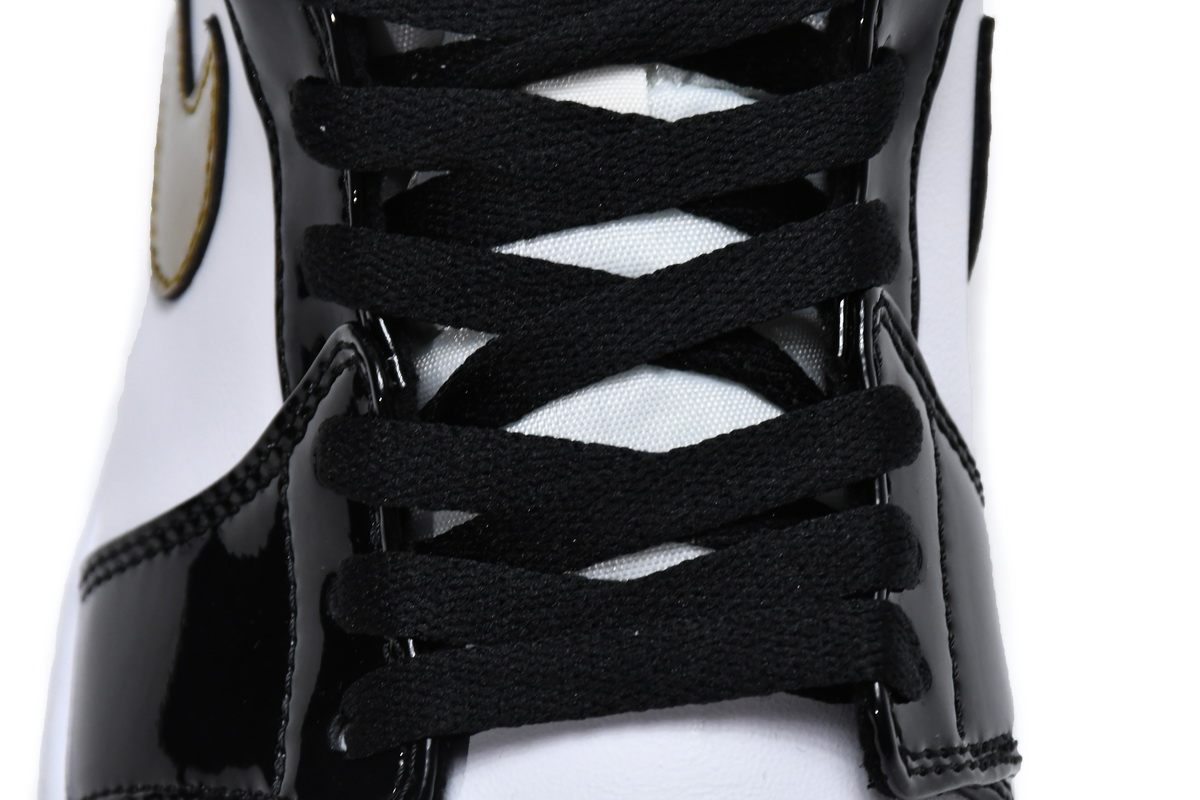 Air Jordan 1 Mid SE Black Gold Patent Leather 852542-007