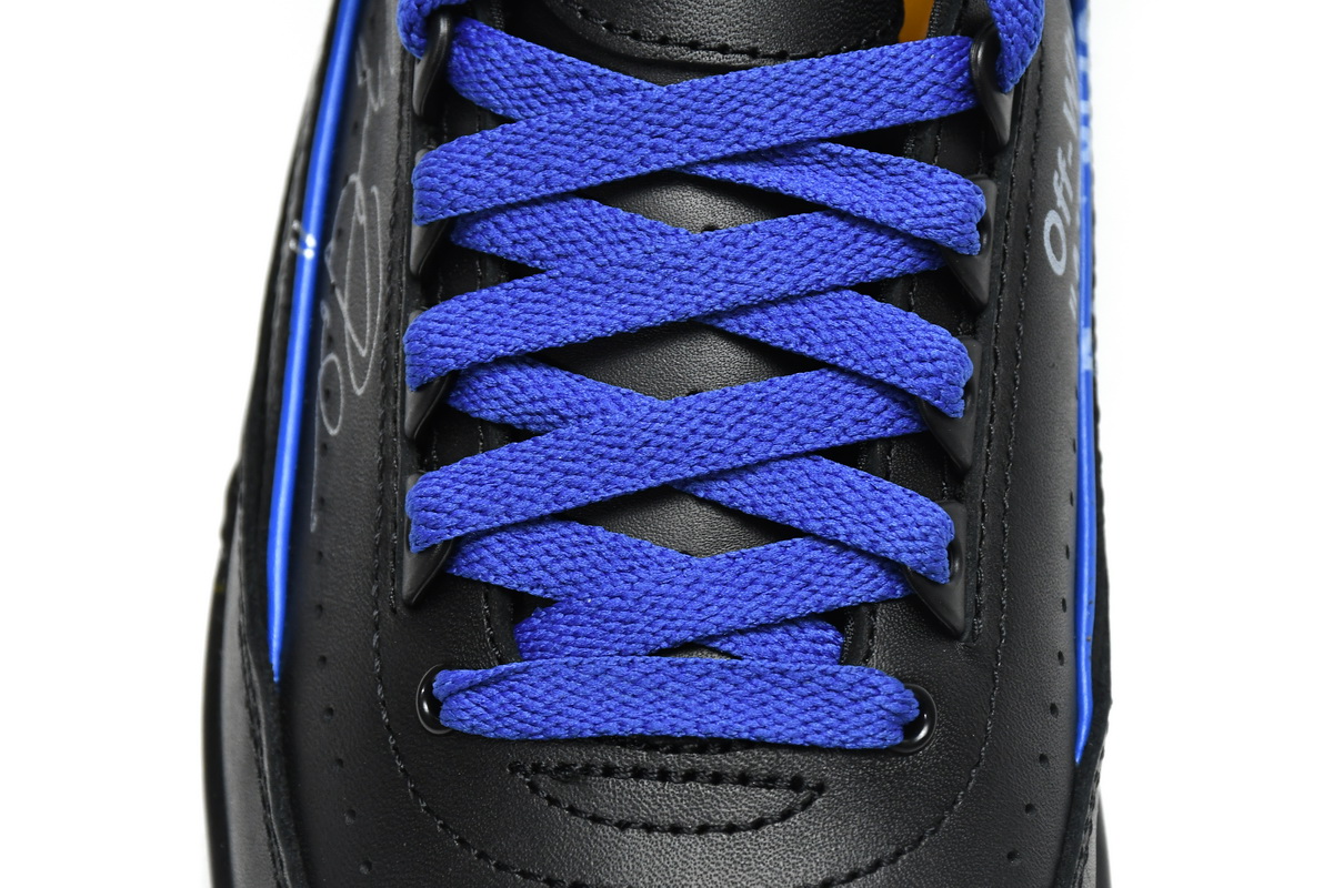 Off White x Air Jordan 2 Retro Low SP Black and Varsity Royal DJ4375-004