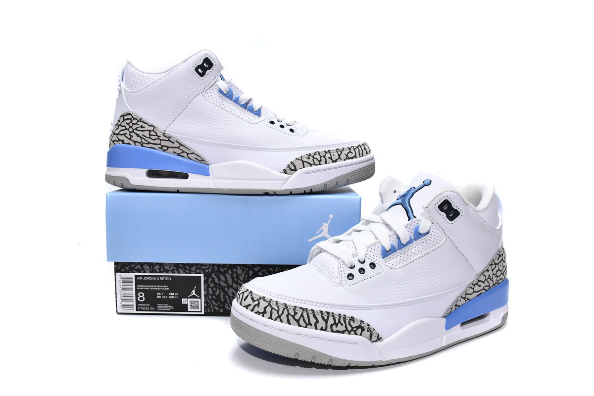 Air Jordan 3 Retro UNC   CT8532-104