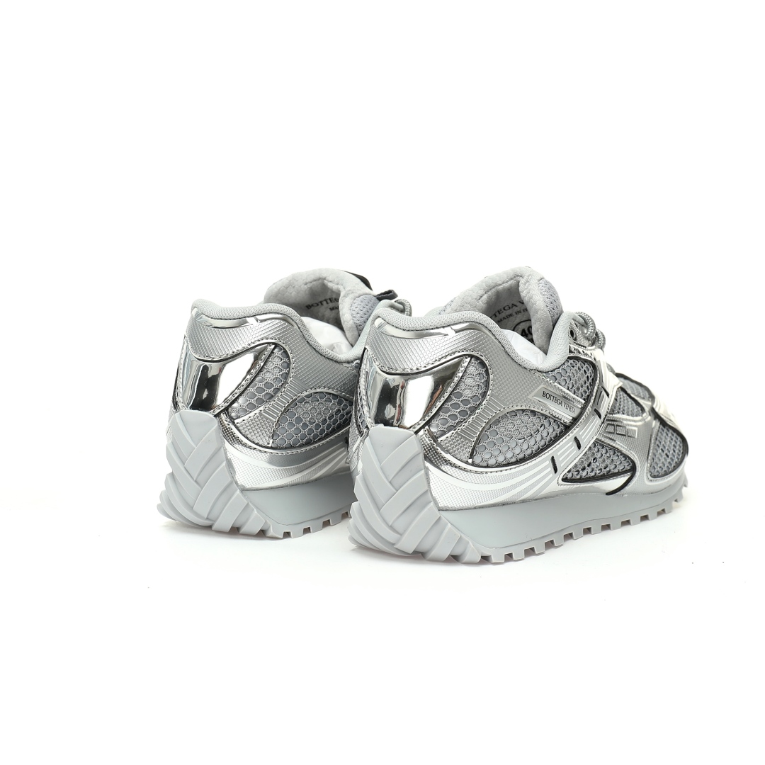 Bottega Veneta Orbit Lace-up Low Sneakers Silver 741357v4v511414