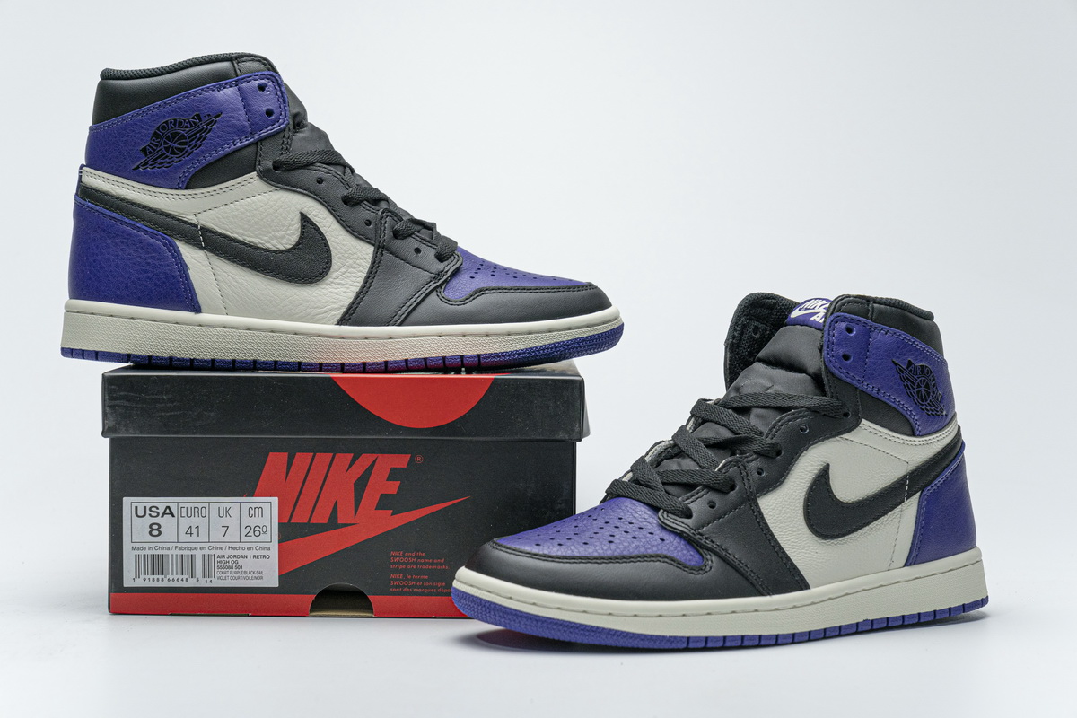 PK GOD  Air Jordan 1 OG Hi Retro'Court Purple'  555088-501