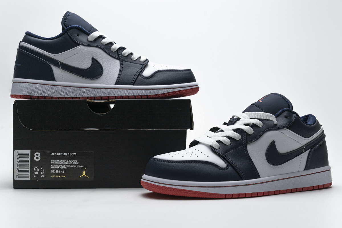 Air Jordan 1 Low Obsidian Ember Glow  553558-481