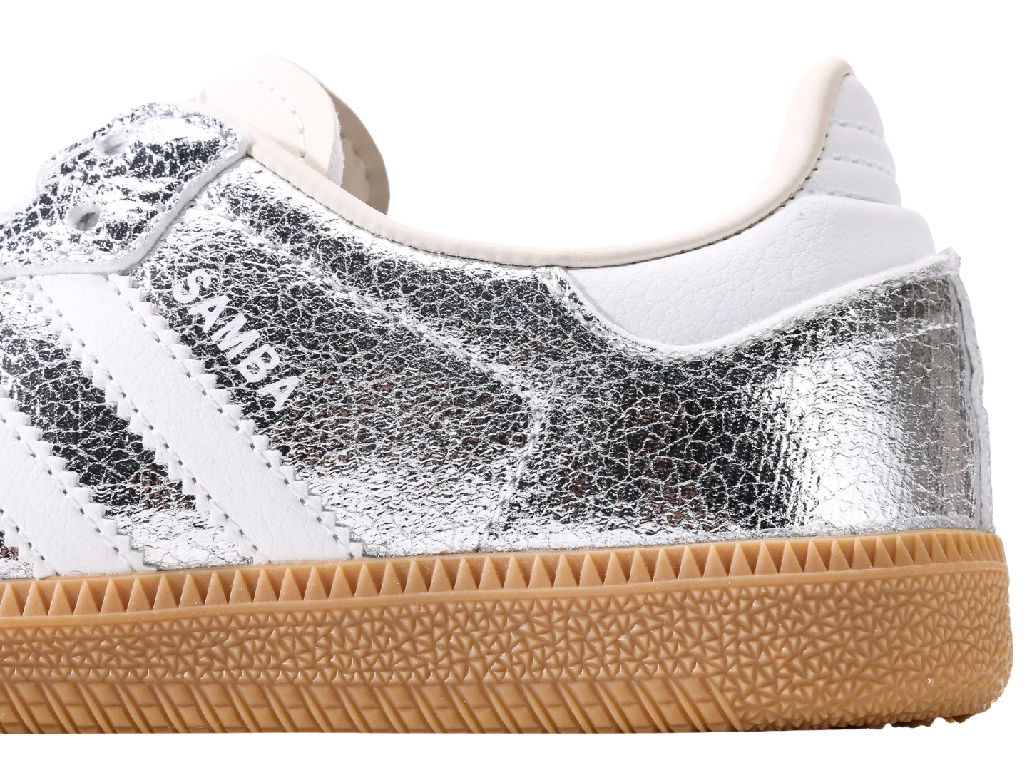 Adidas Samba OG Silver Metallic Cracked Leather JR0035