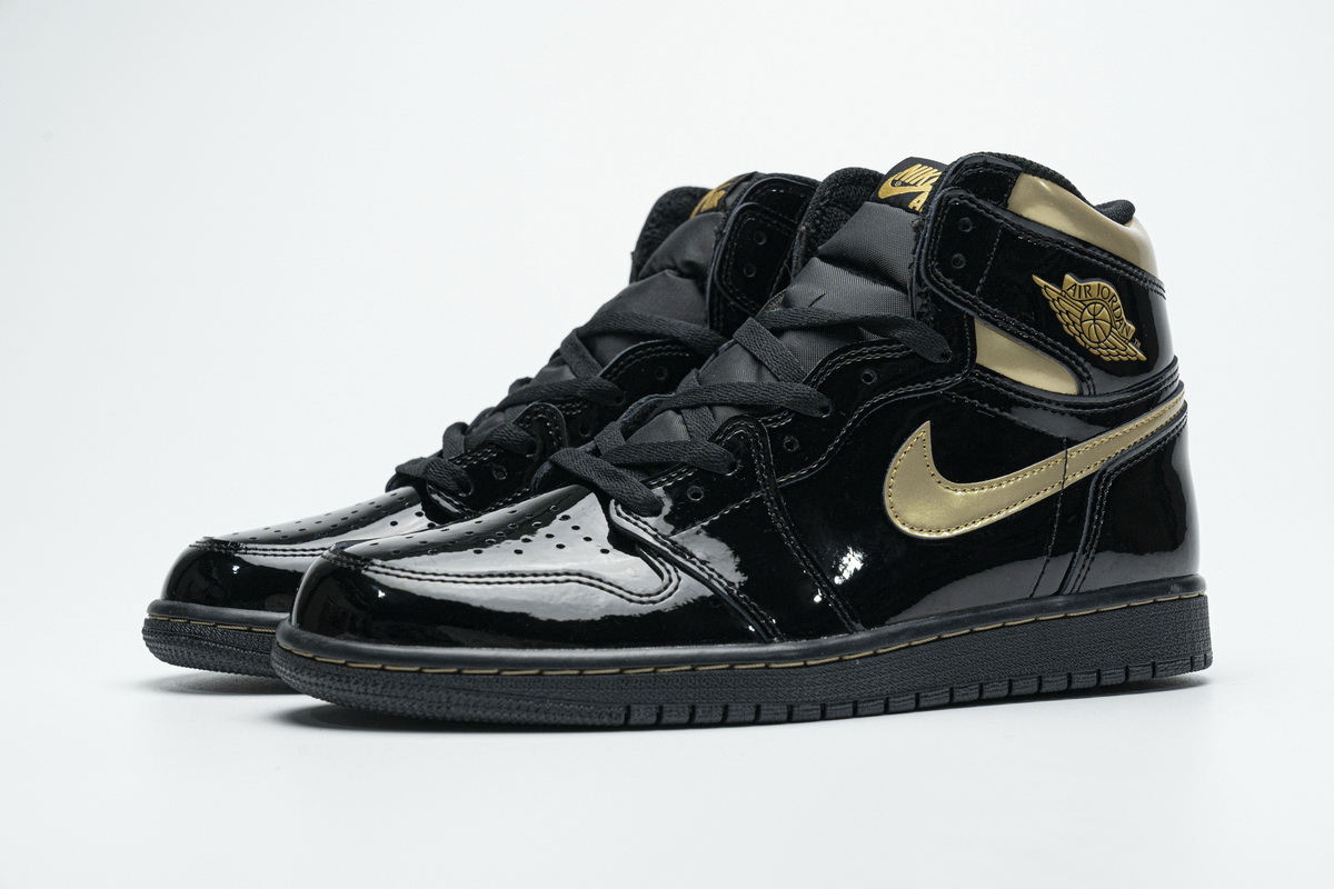Air Jordan 1 High OG Patent Black Metallic Gold  555088-032