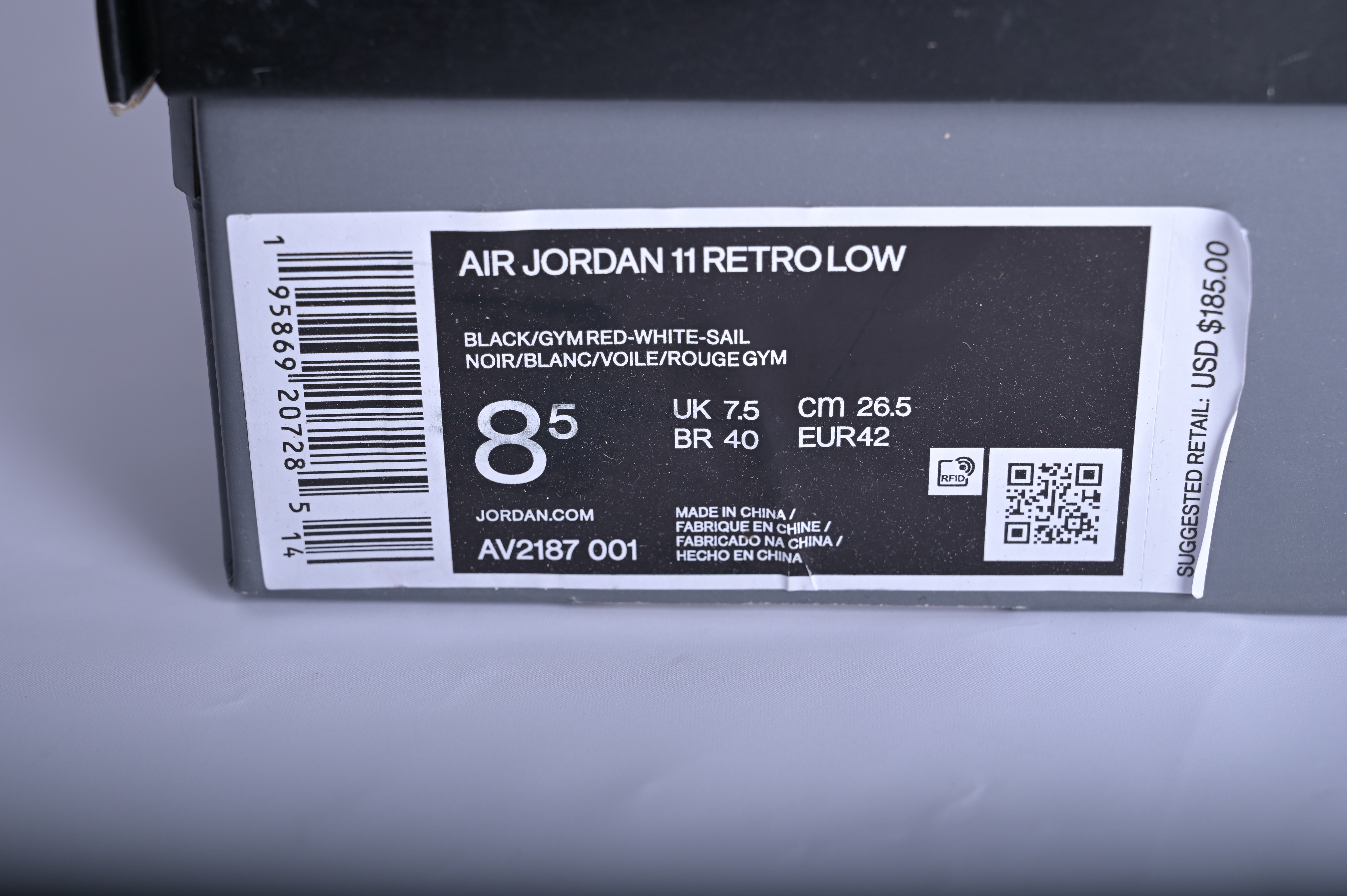 Air Jordan 11 Retro Low 72-10  AV2187-001