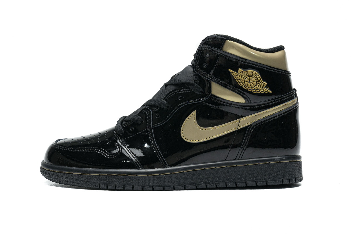 Air Jordan 1 High OG Patent Black Metallic Gold  555088-032