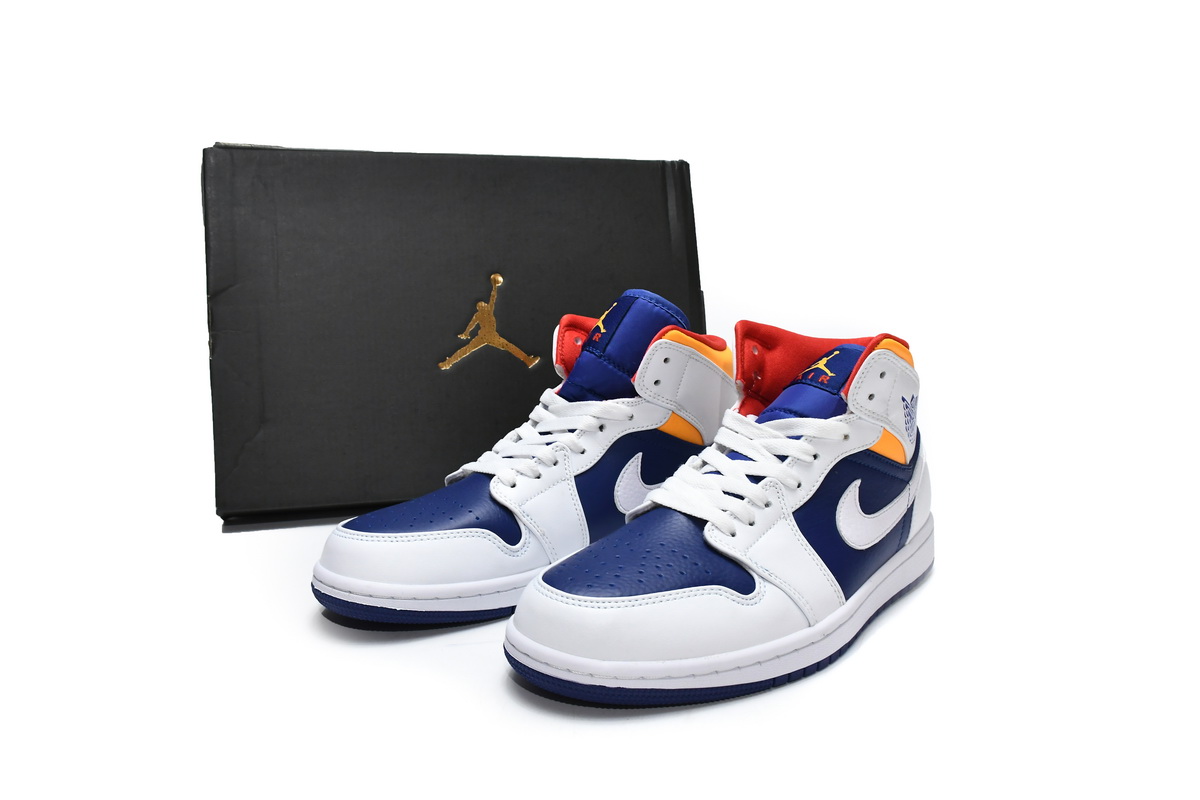Air Jordan 1 Mid White Deep Royal Blue 554724-131
