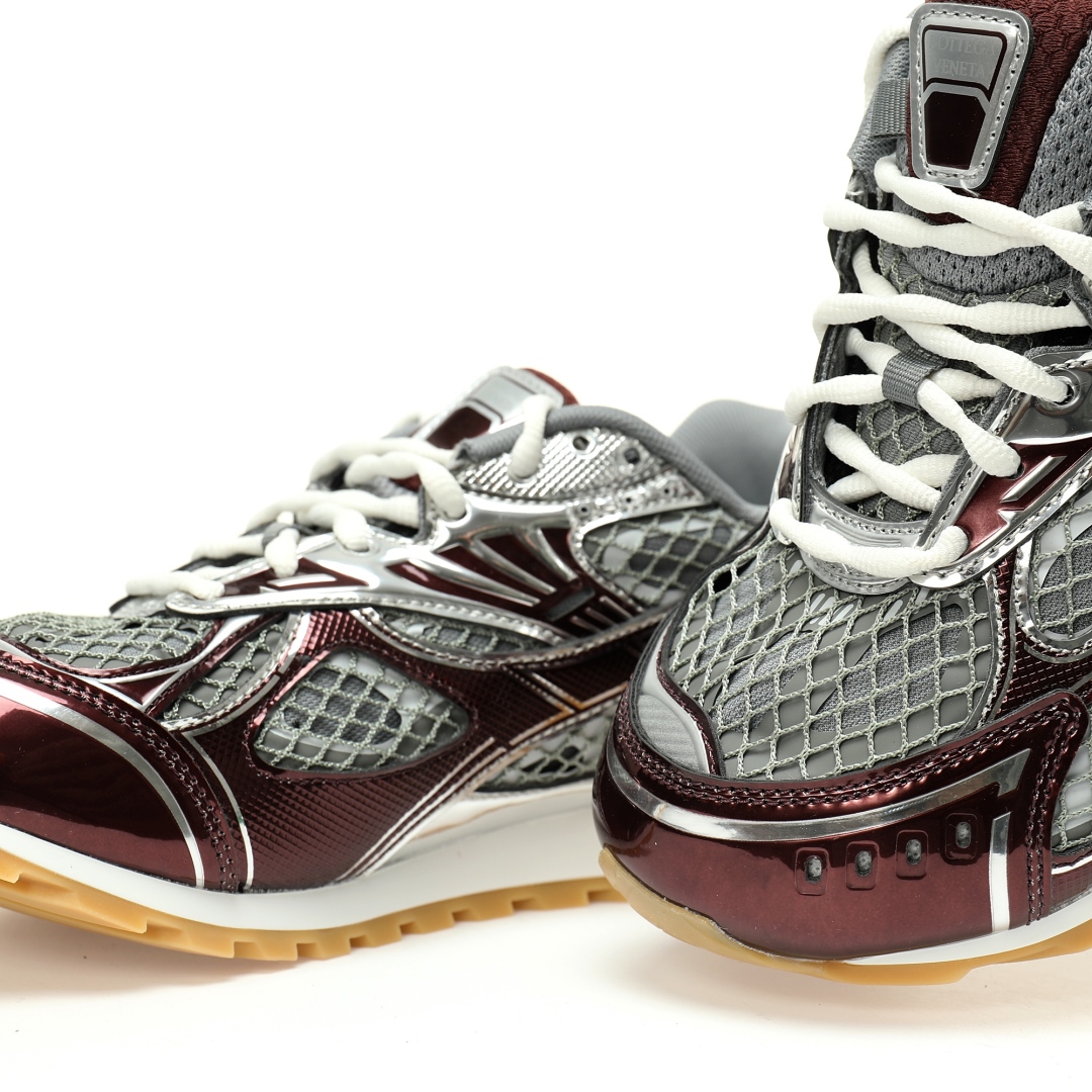 Bottega Veneta Orbit Lace-up Low Sneakers Merlot Red 755915v2x402244