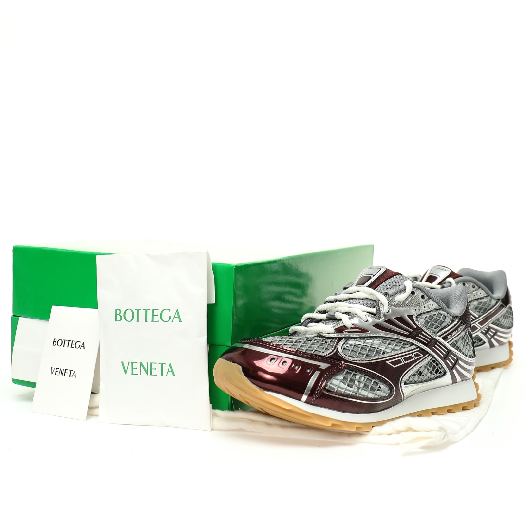 Bottega Veneta Orbit Lace-up Low Sneakers Merlot Red 755915v2x402244