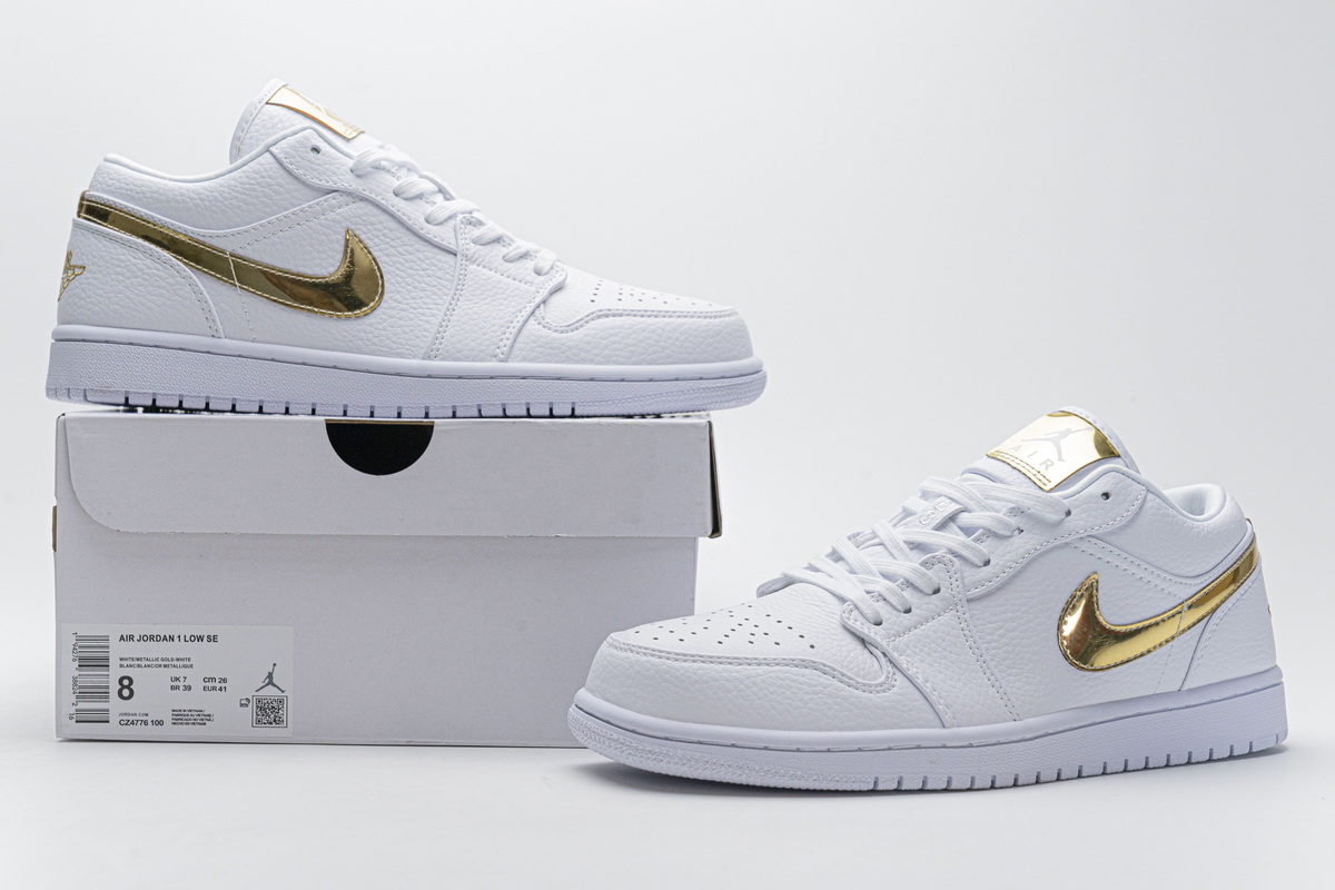 Air Jordan 1 Low White Metallic Gold  CZ4776-100