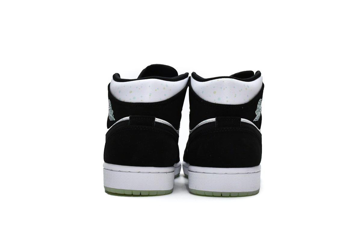 Air Jordan 1 Mid GS White Black Teal Tint BQ6931-103