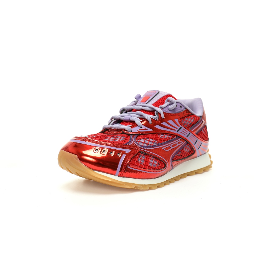 Bottega Veneta Orbit Lace-up Low Sneakers Metal Red Wisteria 755915v2x405851