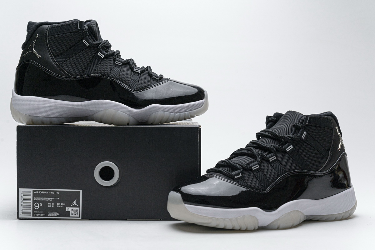 Air Jordan 11 25th Anniversary Black Silver Eyelets CT8012-011