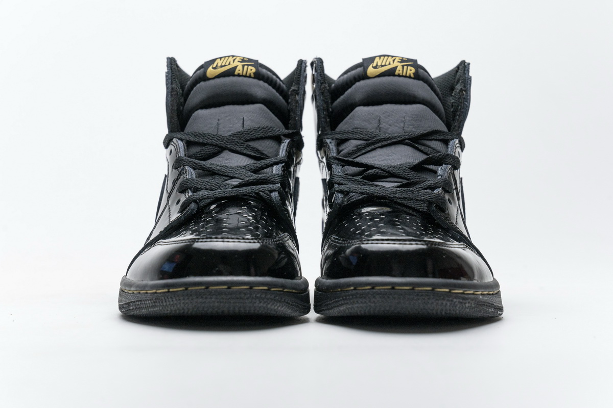 DG  Air Jordan 1 High OG Patent Black Metallic Gold  555088-032