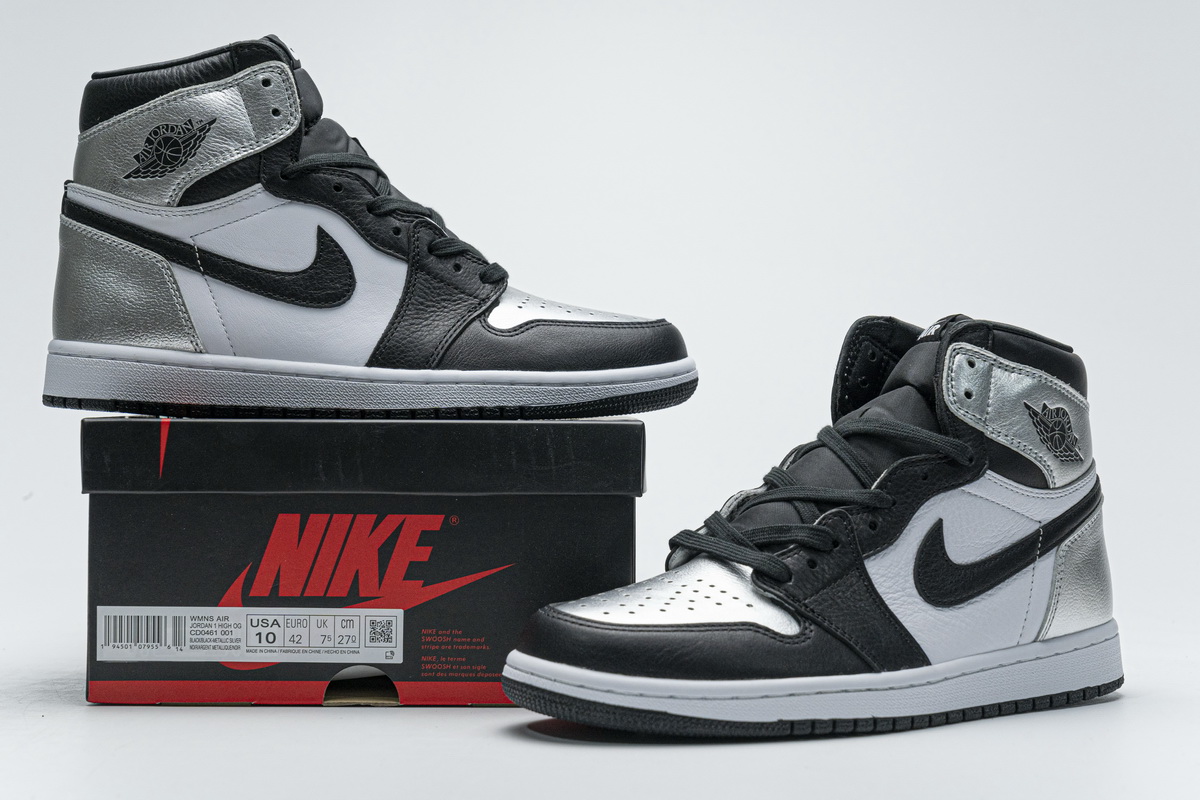PK GOD   Air Jordan 1 High Silver Toe CD0461-001