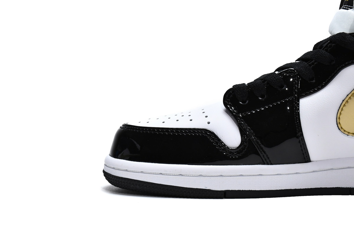 Air Jordan 1 Mid SE Black Gold Patent Leather 852542-007