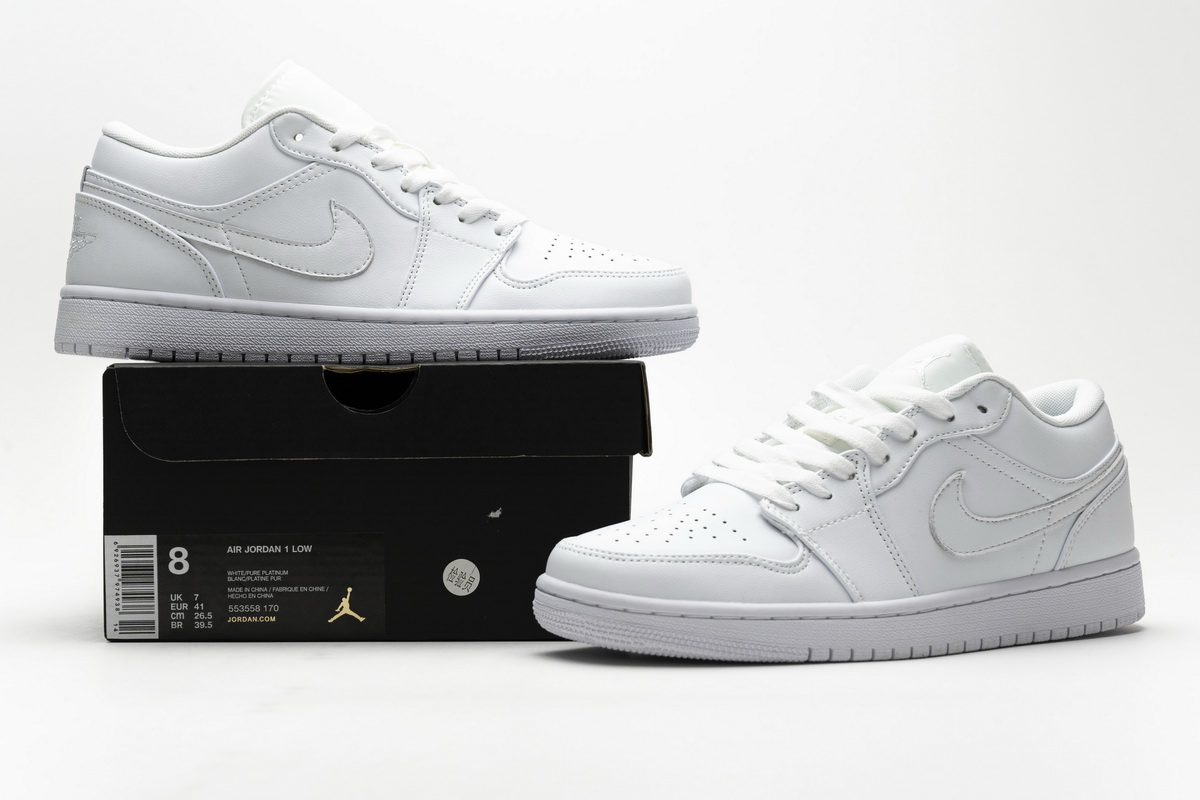 Air Jordan 1 Low White Pure Platnium 553558 111
