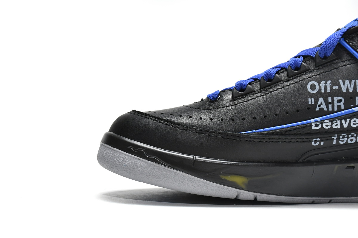 Off White x Air Jordan 2 Retro Low SP Black and Varsity Royal DJ4375-004