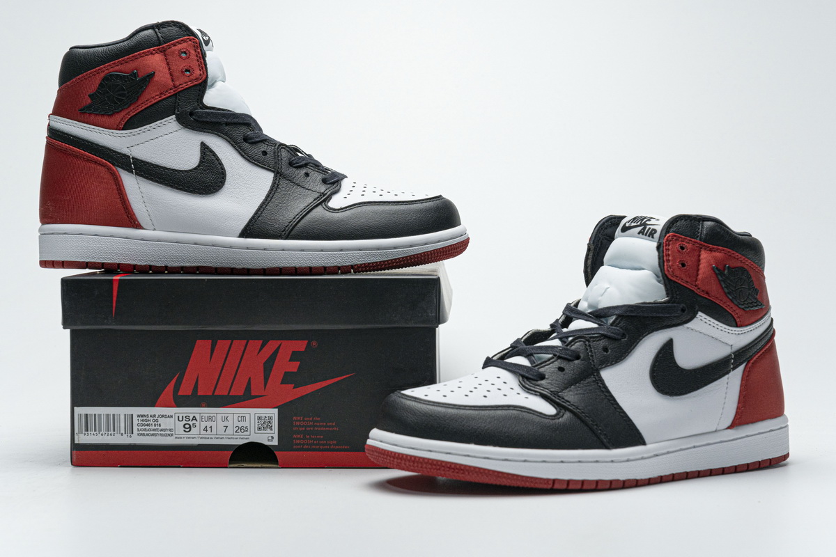 PK GOD  Air Jordan 1 Retro High Satin 'Black Toe'   CD0461-016